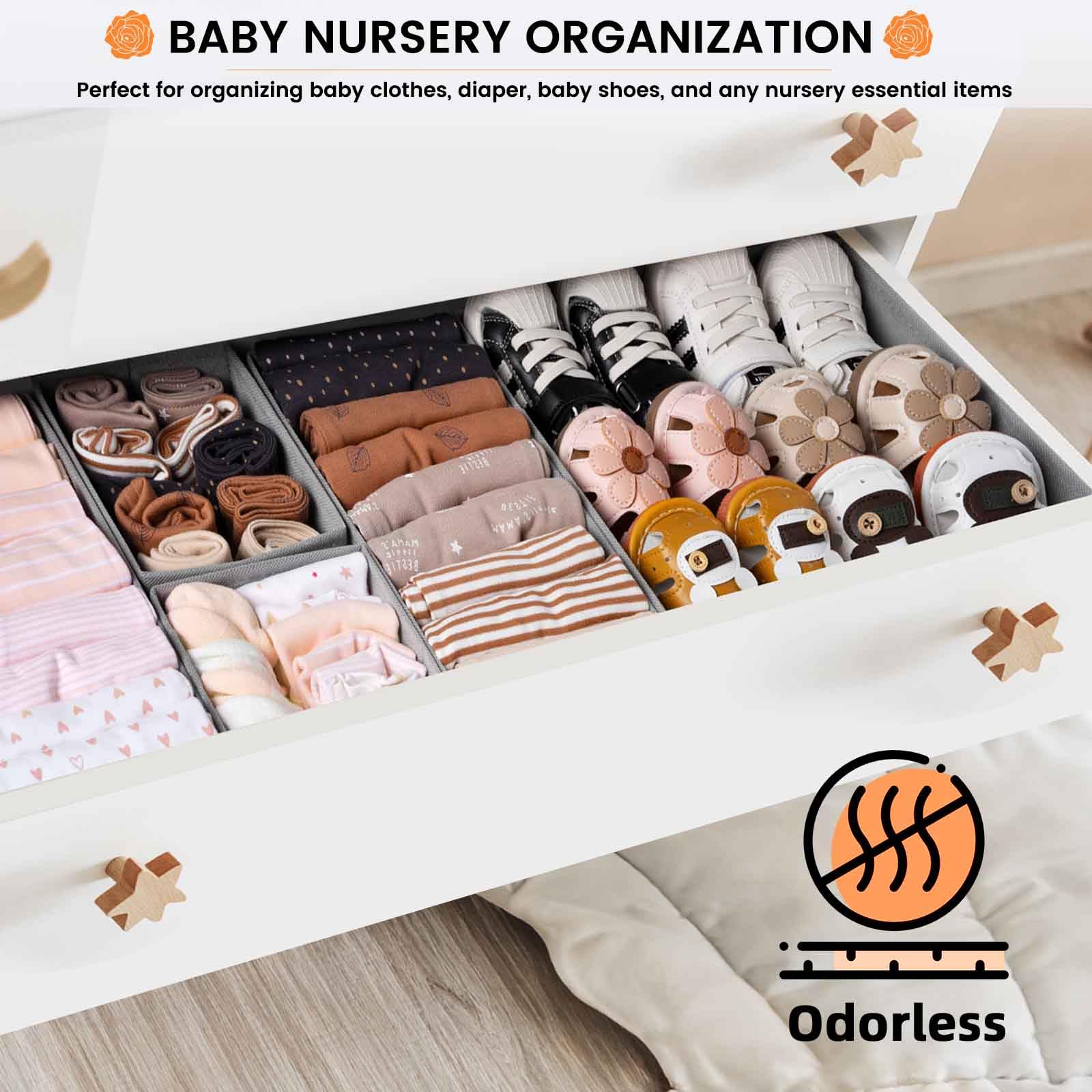 Confezione per la famiglia: organizer per cassetti e vestiti, confezione da 20 contenitori per vestiti dei bambini, organizer per biancheria intima, reggiseni, calzini, organizer in tessuto per