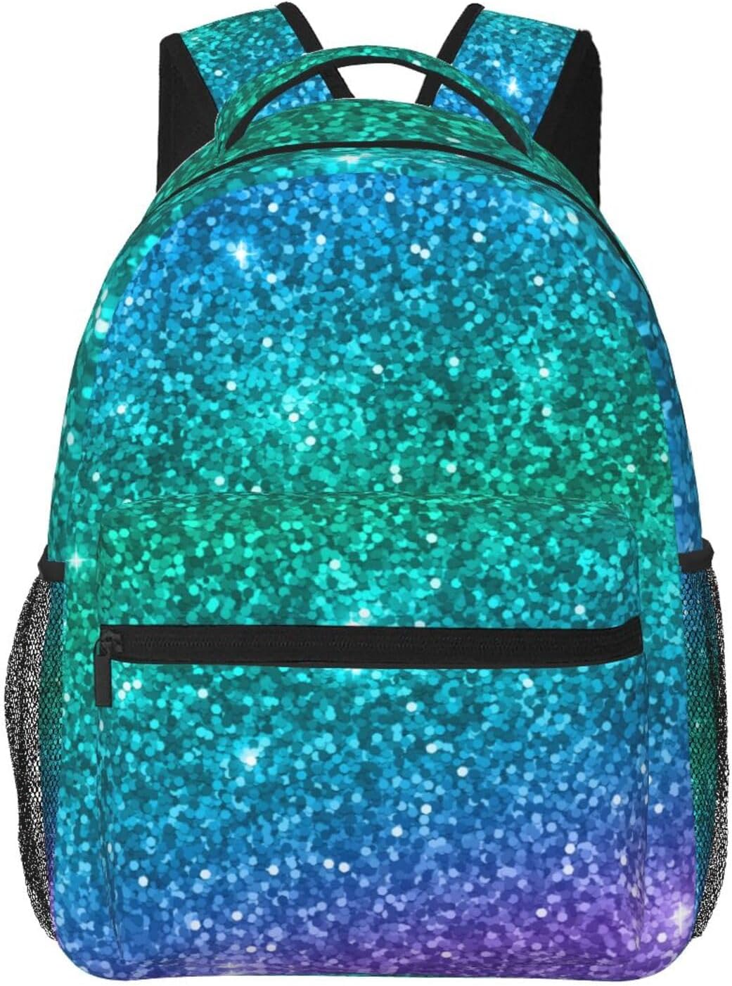 Women Men Travel Laptop Backpack Water Resistant Anti-Theft Bag Business Computer Backpack Bookbag Fashion Casual Outdoor Daypack, for Beautiful Turquoise Glitter Sparkles Pattern