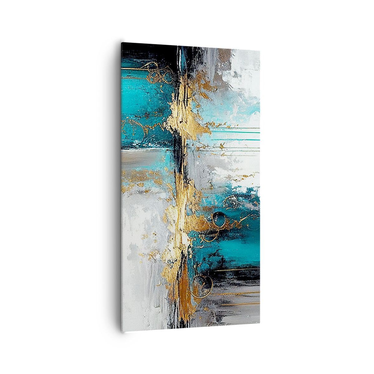 Leinwandbild 65x120 cm Wandbild Abstrakt Kunst - 5774 | Deco Hallo Vertikal Groß XXL Wanddekoration Wohnzimmer Schlafzimmer Wandkunst Wanddeko Wand Kunstdruck Küche ARTTOR