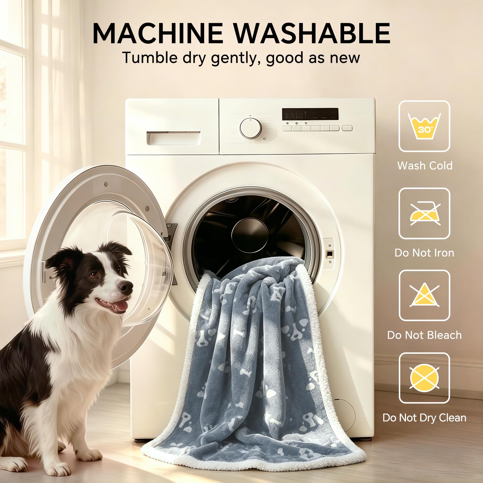 luciphia wasserdichte Hundedecke,kuschelige Fleece Katzendecke,Haustierdecke waschbar für Hunde und Katzen，Schutzdecke für Sofa,Bett,Auto Rückbank,Möbel,Grau Knochen,XL(145x216cm)