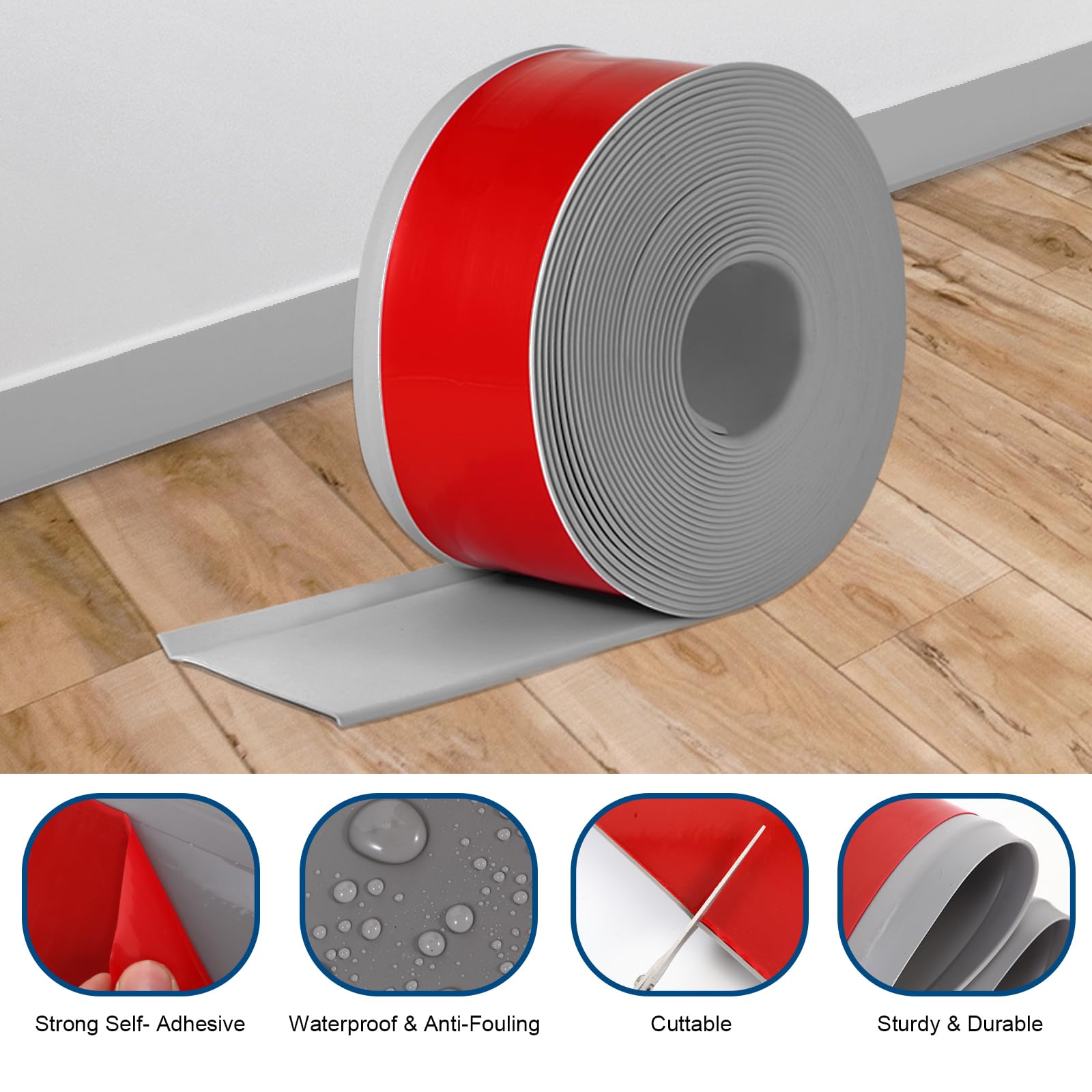 Yipscazo Wall Base Baseboard Molding Trim 4 X 20 Feet Flexible Peel And Stick