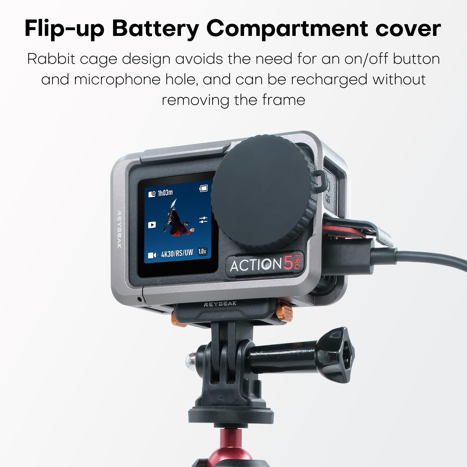 Gabbia Protettiva In Alluminio Per DJI Action 5 Pro/4/3 - Custodia Metal Con Adattatore Sgancio Rapido - Foto 6