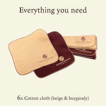 Langer & Messmer Cotton Cloth Set of 6, Bordeaux/beige