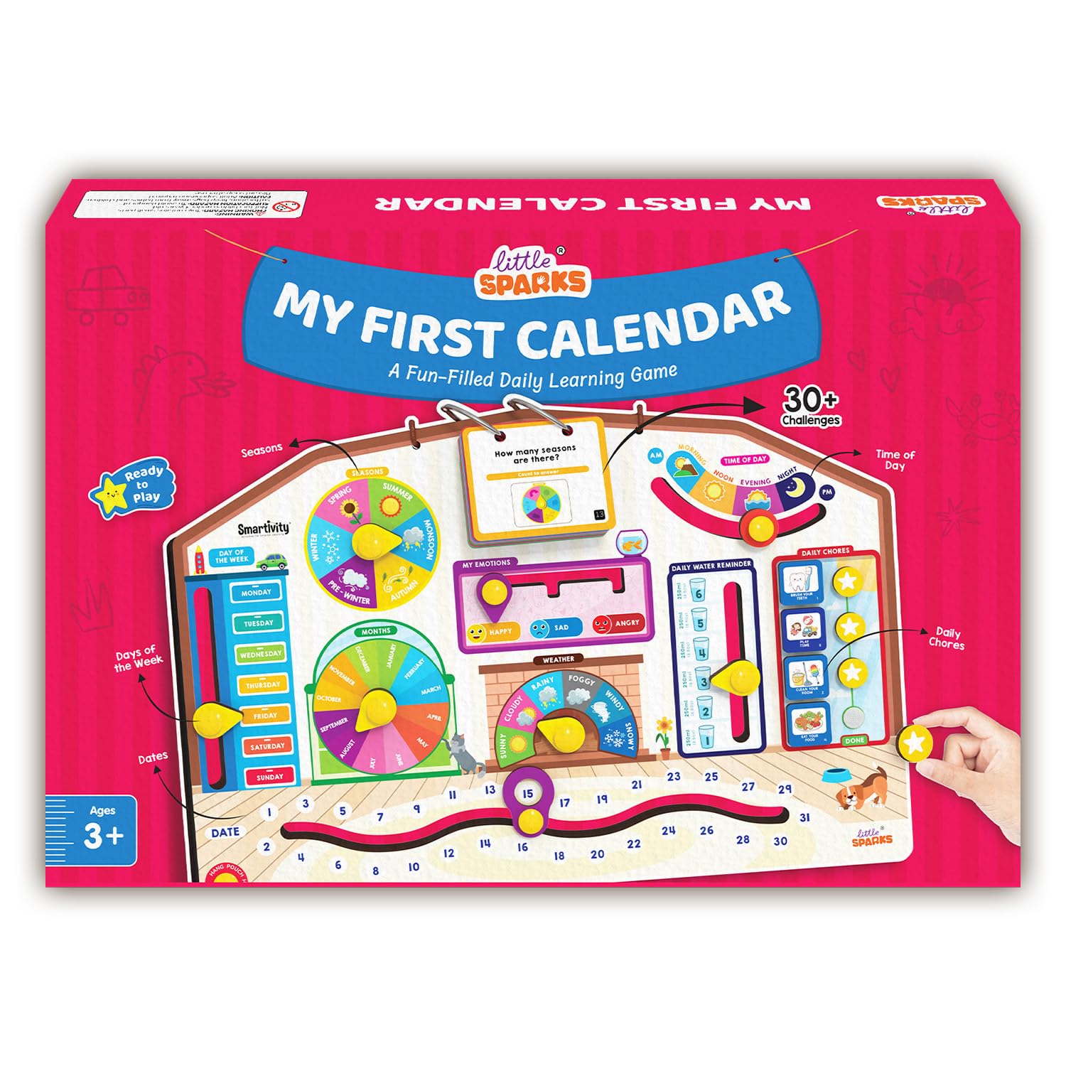 Smartivity My First Calendar for Kids Age 3+ Years | Learn Days, Dates, Months & Weather | Routine Building Activity Board | Educational Learning Toy for Preschoolers | Montessori-Inspired Calendar-image-7