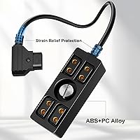 Vista 5 de Alvin's Cables D-tap - Cable divisor Dtap macho a 4 puertos hembra macho a 4 puertos hembra Splitter Hub Cable de alimentación para ARRI RED Teradek