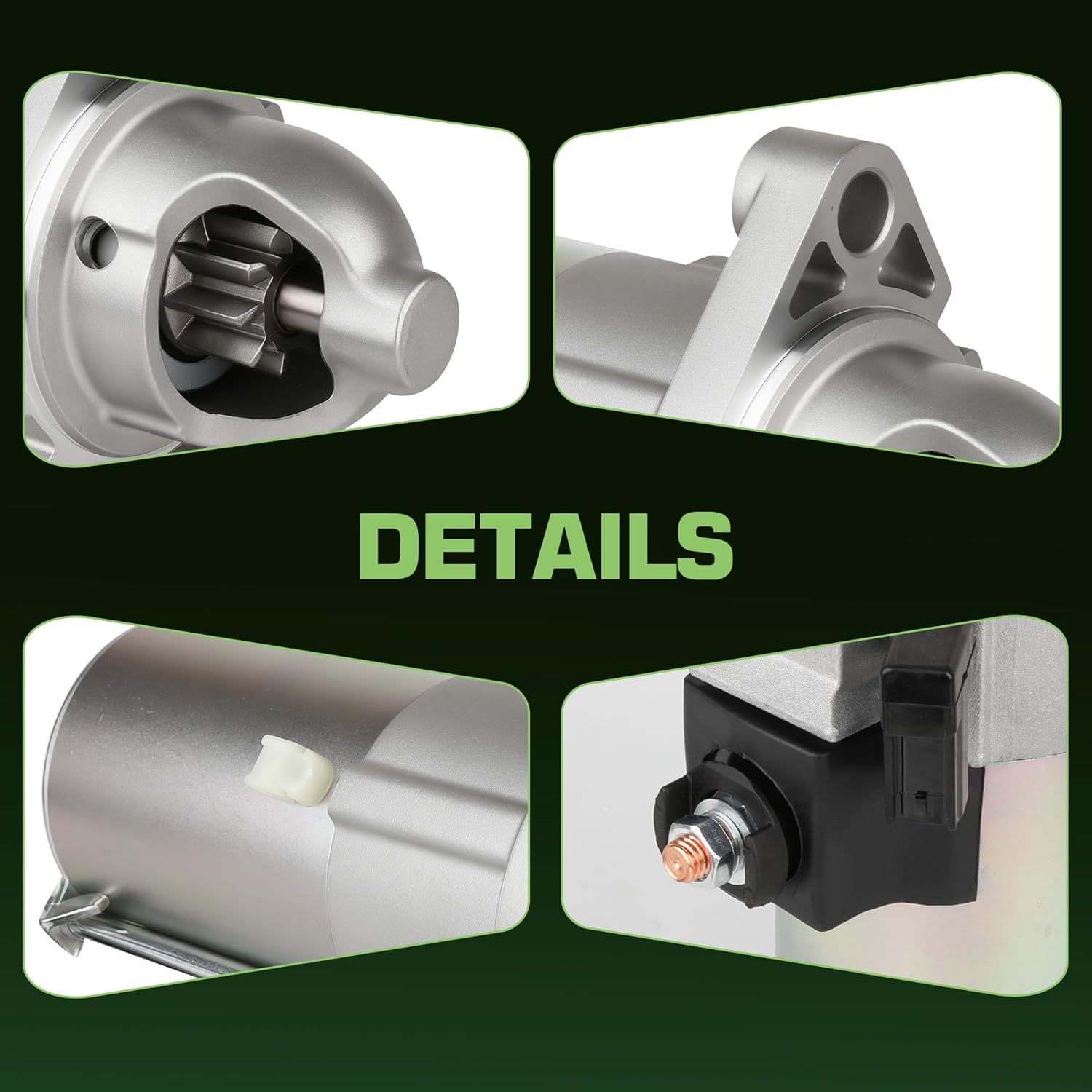 New Starter for Honda CR-V Element 2.4 2007-2011/ Accord 2.4 2006-2012/ Civic Si 2.0 2006-2011/ for Acura CSX 2.0 2006-2008 /TSX 2.4 2006-2014 | OE 17960N 31200-R40-A01 1.6KW 9-Teeth Starter Motor