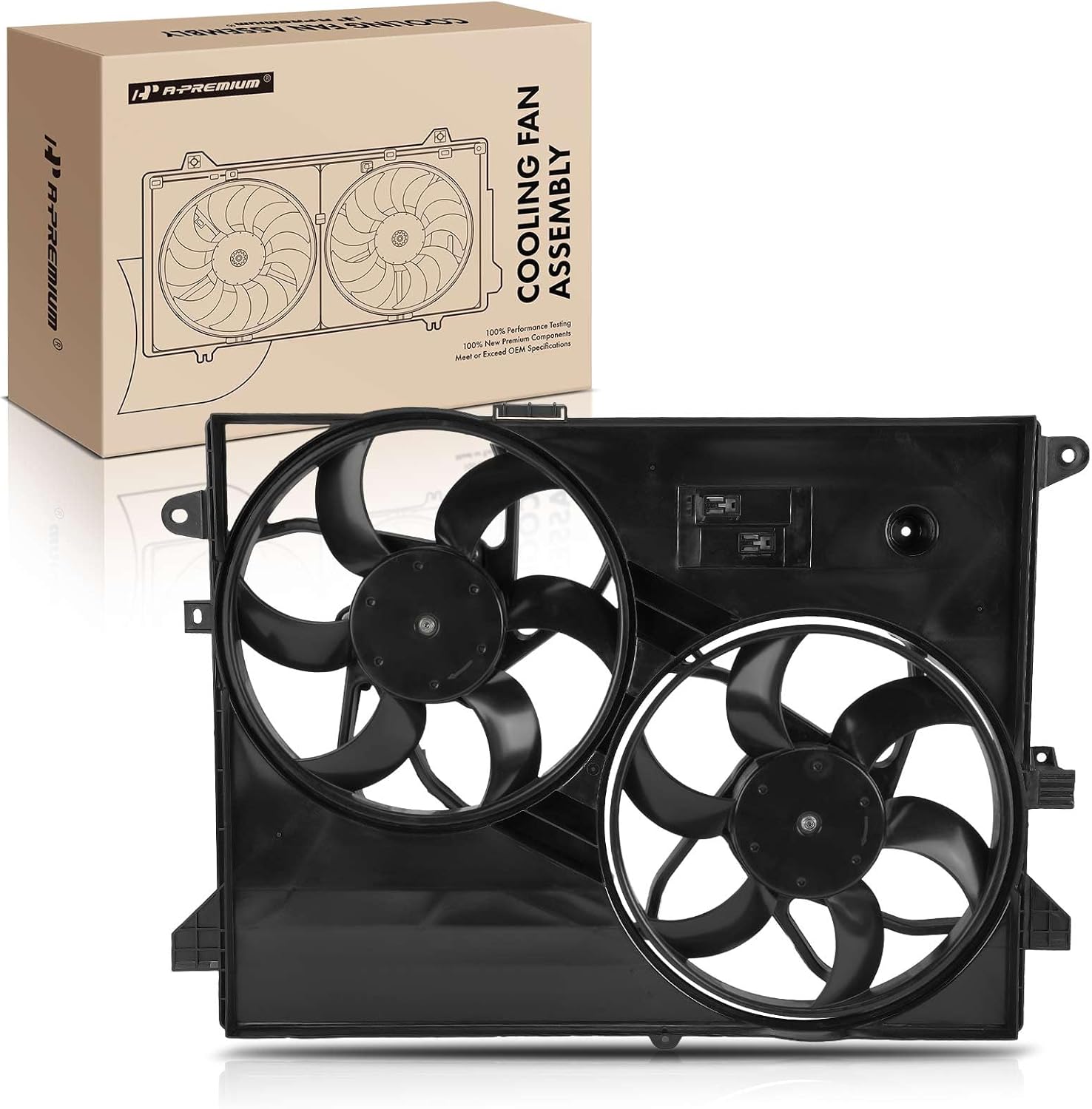 A-Premium Engine Radiator Cooling Fan Assembly Compatible with Select Chevrolet & Saturn Models - Captiva Sport 2012, Vue 2008-2010 - Replace# 89019138