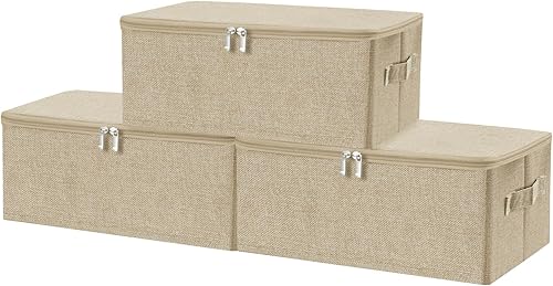 Miniatura 17 de ANMINY - Cubos de almacenamiento con tapas con cremallera de 13 cuartos de galón, cajas de almacenamiento de tela con tapa, cestas, cubos con asas,