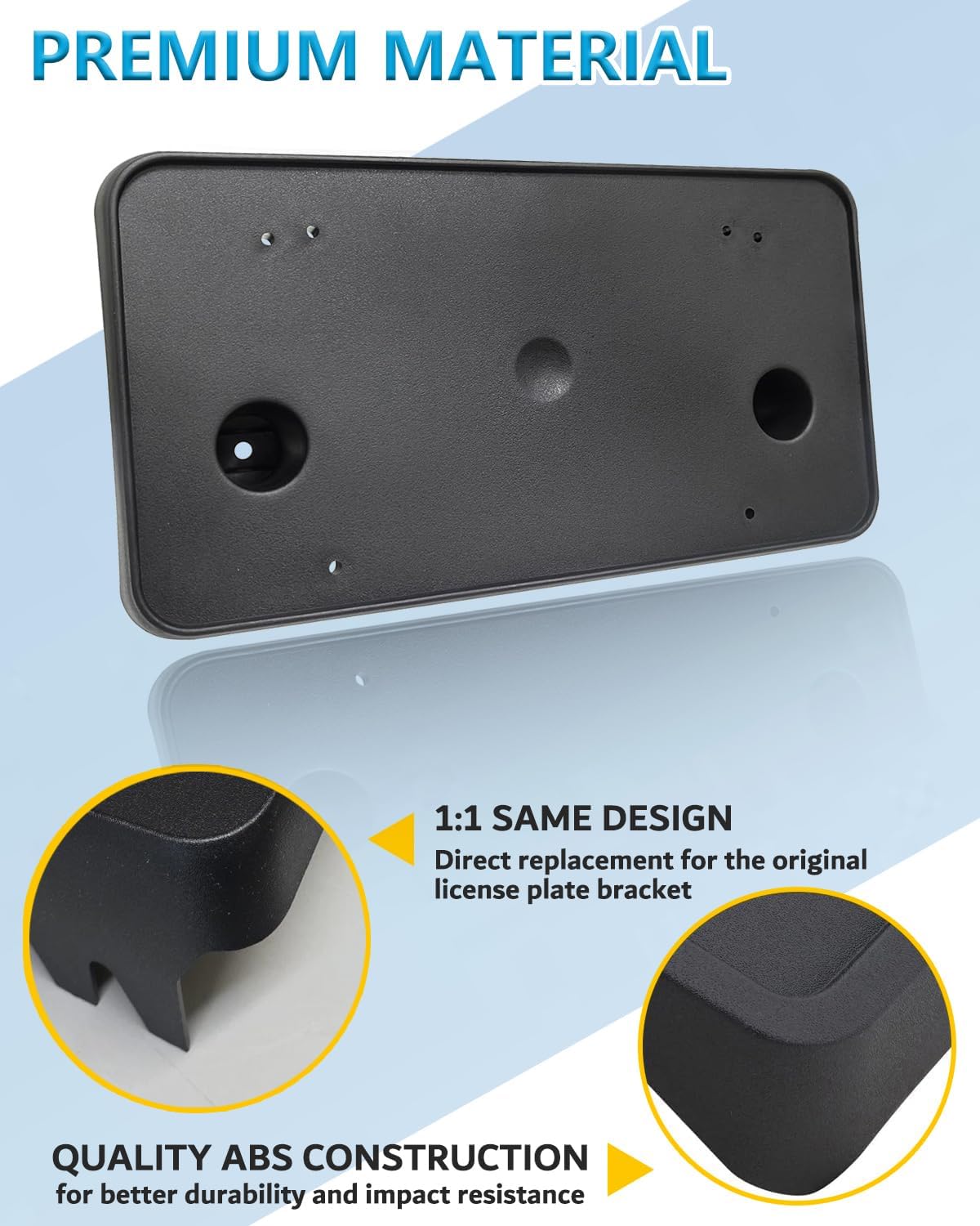 Front License Plate Frame for 2022 2023 2024 2025 2026 Chevy Silverado 1500 Front Bumper License Plate Holder Mounting Bracket Cover Replace# 86772169 Partslink# GM1068255