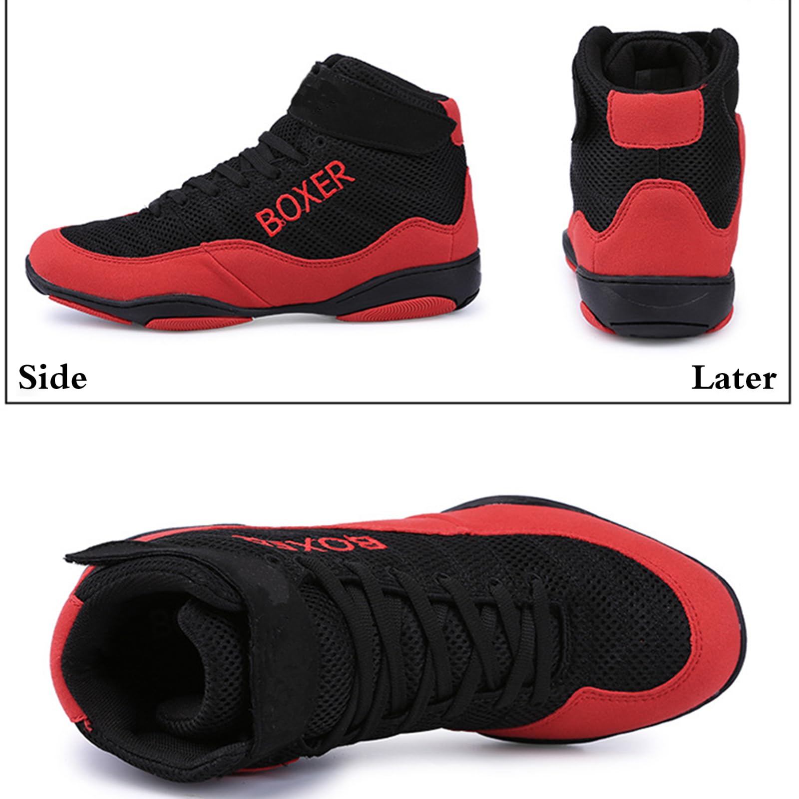 Stivali Da Boxe Traspirante,Leggere Scarpe Da Boxe,High Top Scarpe Da Pugilato Boxe,All'Usura E Durevole Da,Traspiranti,Antiscivolo,Per Taekwondo,Arti Marziali,Box,Giovanili,Per Allenamento