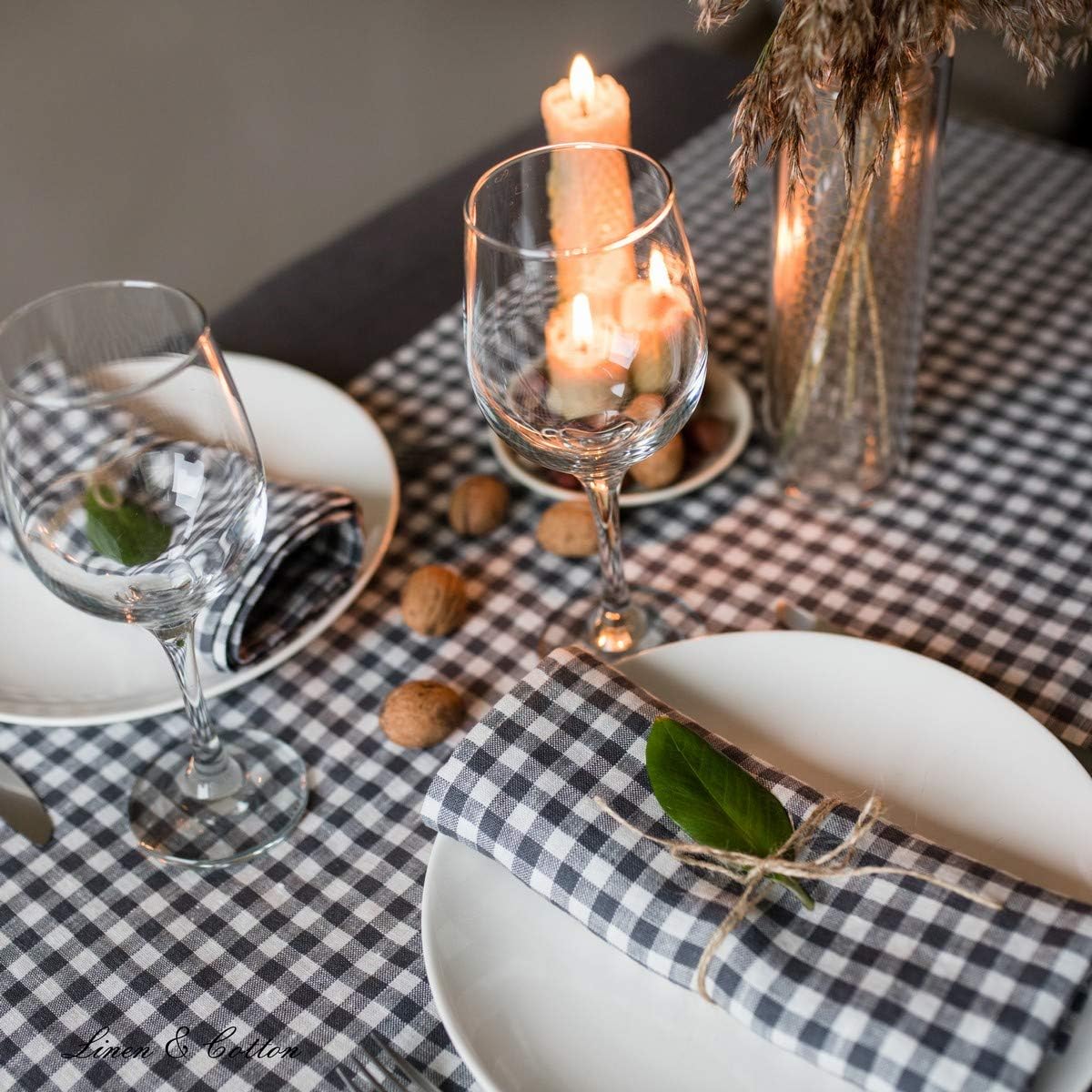 Linen & Cotton Rustic Table Runner Estella, 100% Linen - Image 5