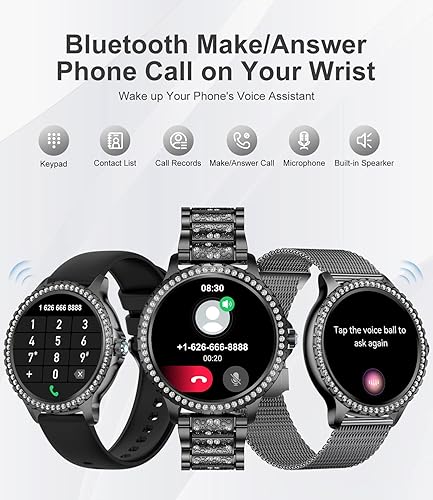 Miniatura 2 de Relojes inteligentes para mujer, 1.32 pulgadas, HD, reloj de seguimiento de actividad física con respuestahacer llamadas, control de voz AI, monitor
