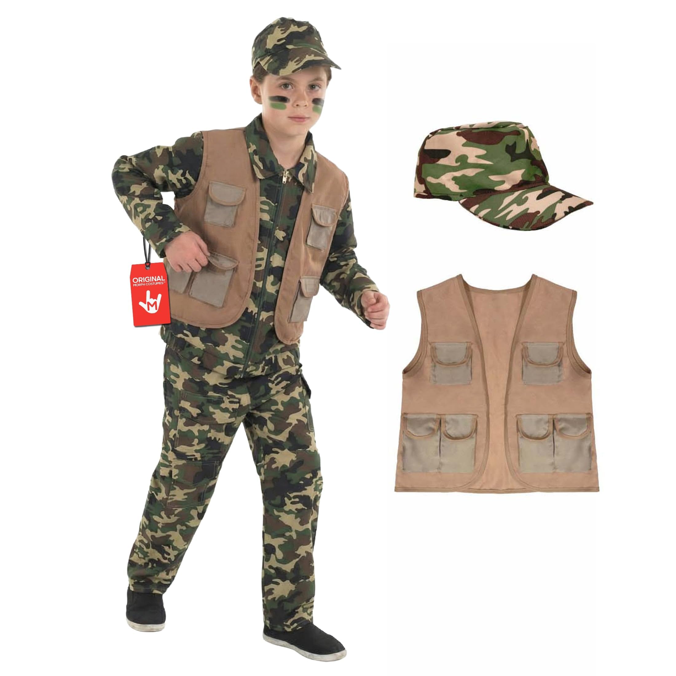Fun Shack Costume Militare Bambino - Vestito Soldato per Carnevale, Halloween, Compleanni e Party. Abito Divertente e Realistico