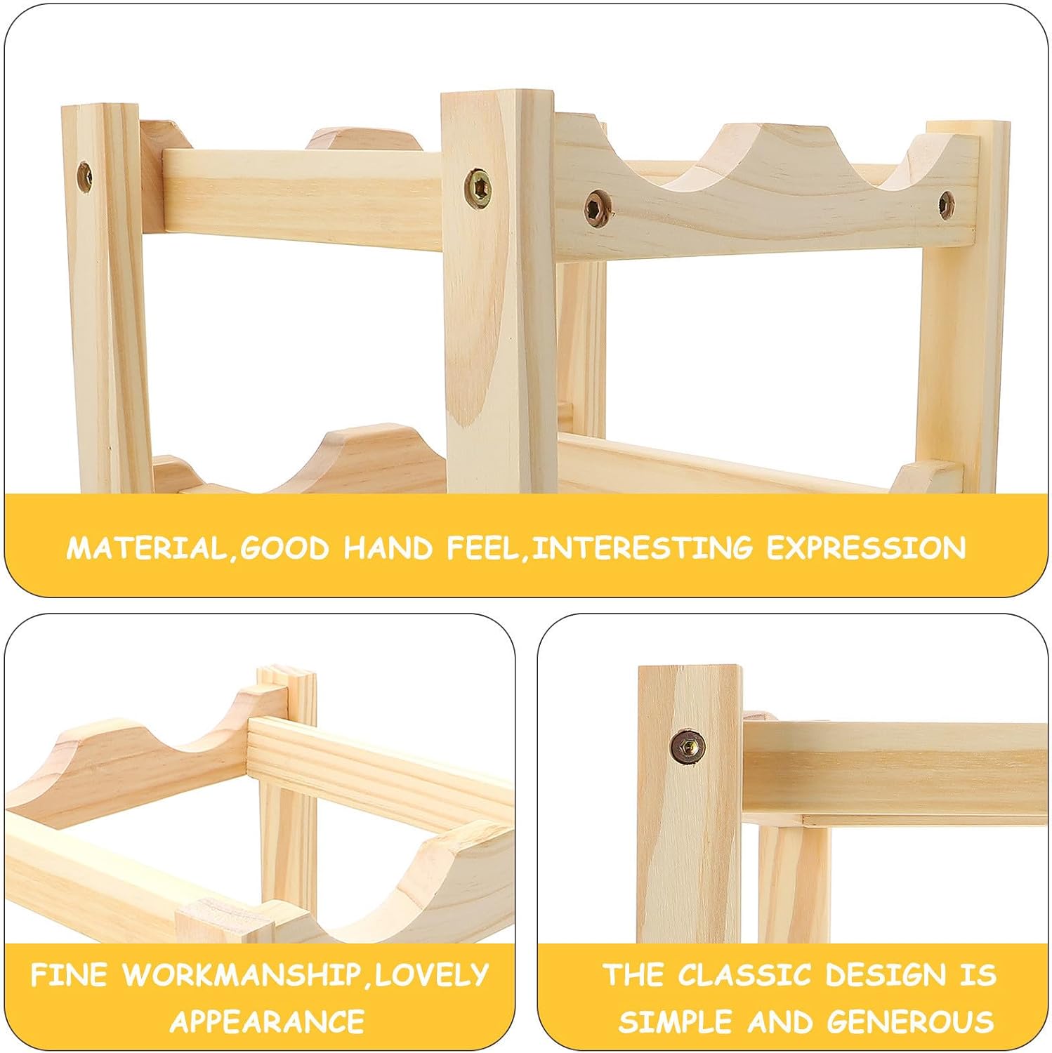 Wood Wine Rack, Simple Freestanding Display Stand