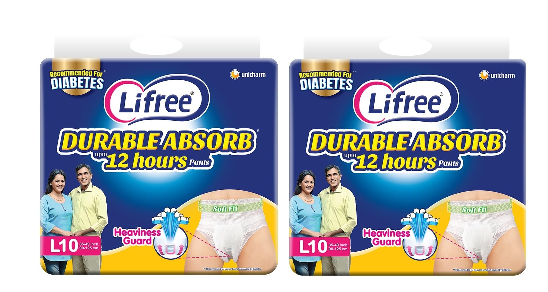 COMPATIBLE With Lifree Super Durable Extra Absorb Adult Diaper Pants, Large Size 90-125 cm, Pack of 2 (10 Pcs Each) 12 Hour Protection-image-44