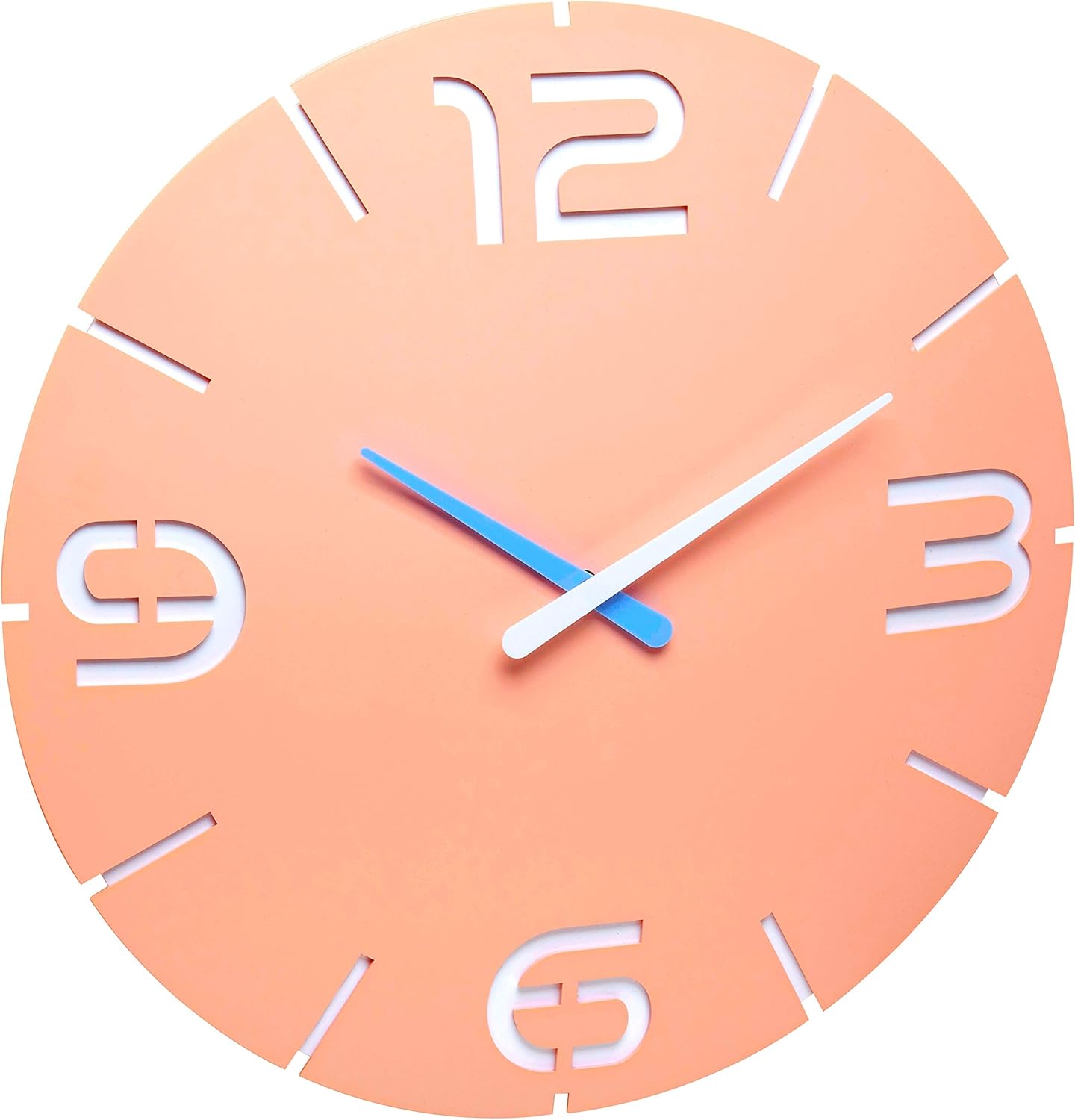 TFA Dostmann Design Radio Wall Clock 60.3536.16, Pink Apricot, Ø 350 x H 35 mm