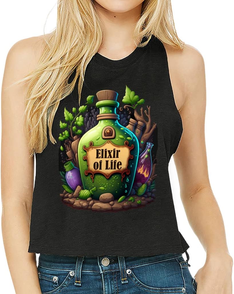 Elixir of Life Racerback Cropped Tank - Fantasy Women's Tank - Beautiful Tank Top