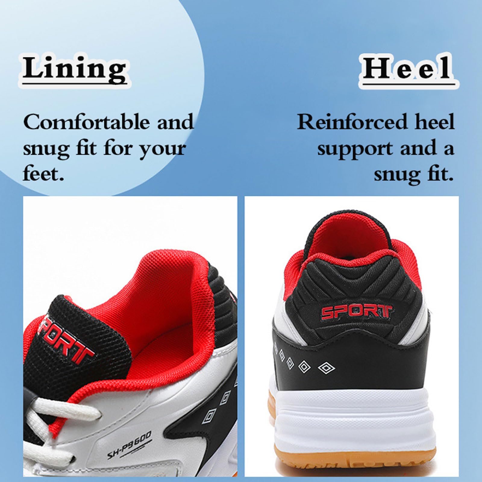 Zapatillas de bádminton para Hombre,Zapatillas de bádminton Hombre Interiores,Antideslizante,Cómodo,Transpirable,para Baloncesto,Tenis,Squash,Correr,Caminar y Entrenamiento físico