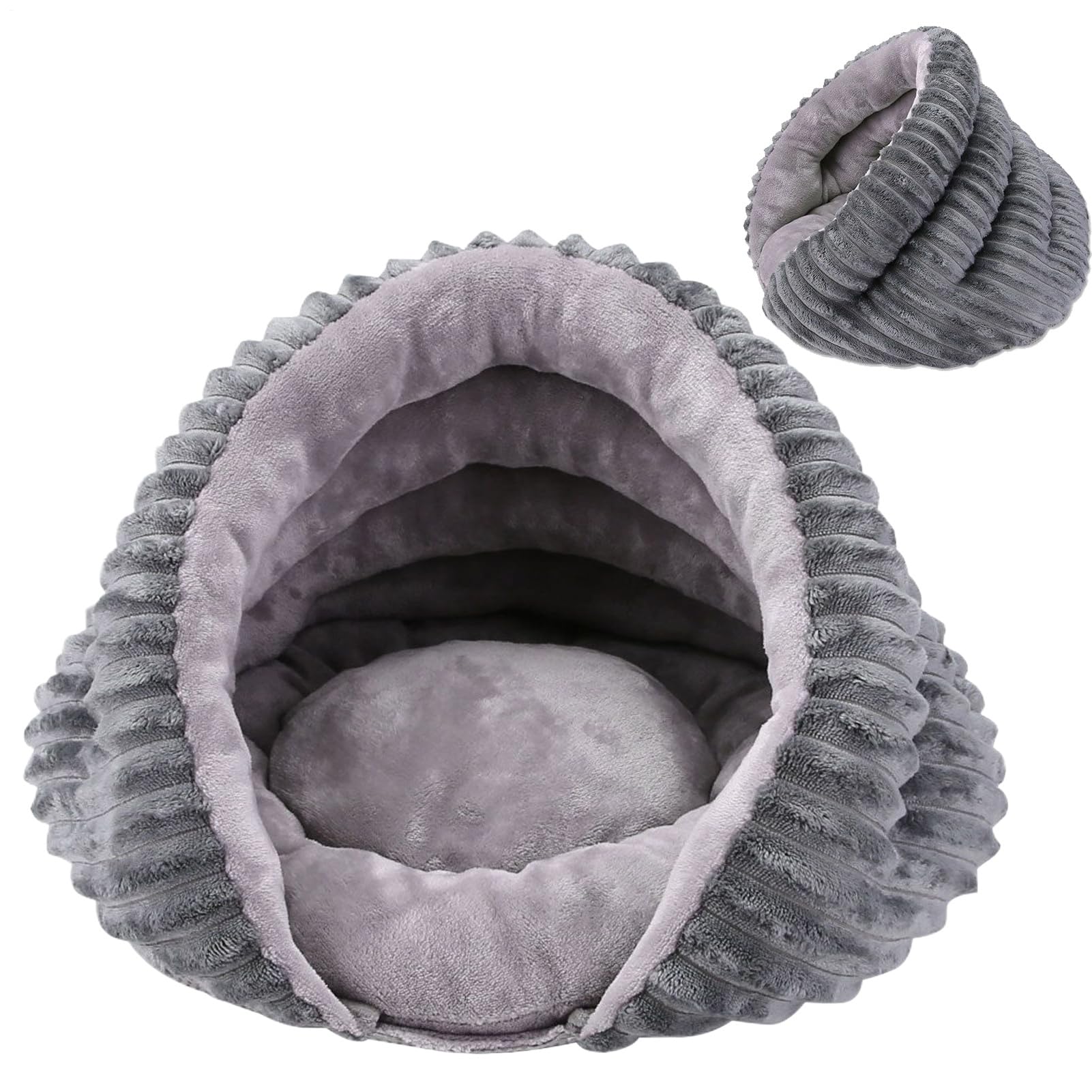Cat Cave tunnel chauffant chat et lit nid doudou amovible design antidérapant
