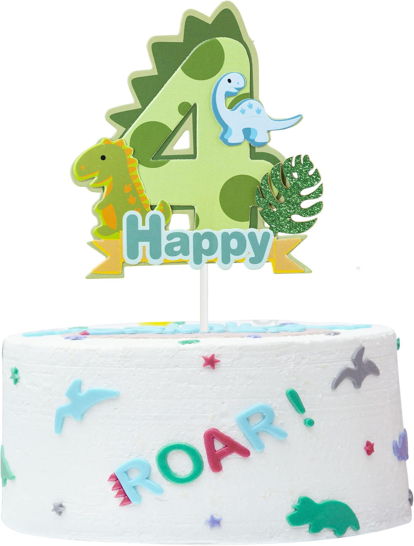 Dinosaur Hojas De Palma Toppers Happy Birthday Jungle Safari Decoración De La Fita Número Verde 1 2 3 4 Decoración De Pastel De Fita Para Niños De 5 Años De 13,42 € | DHgate