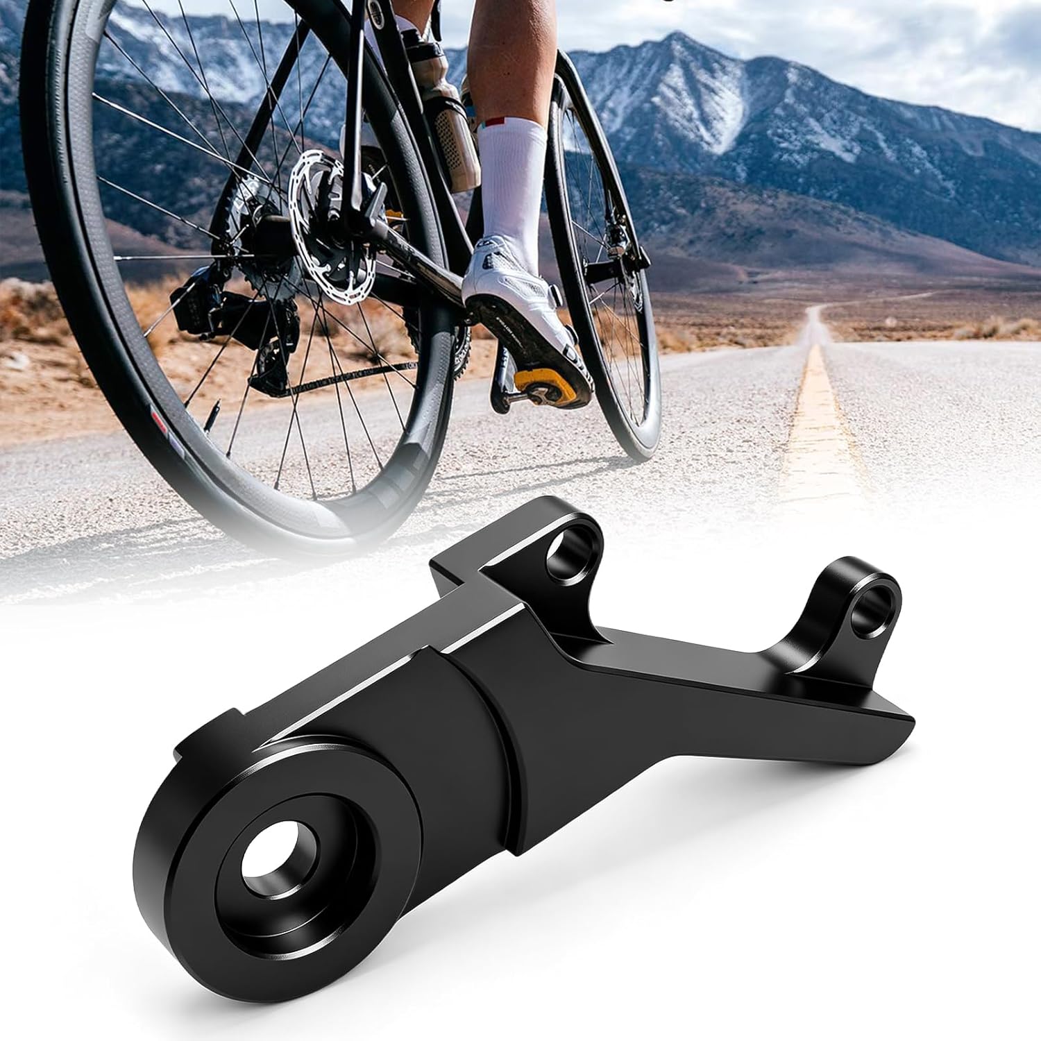 Rear Disc Brake Adapter for Horizontal Dropout Frames, Reinforced Aluminum Disc Brake Caliper Conversion Mount Bracket, Compatible with Most MTB & Road Horizontal Dropout Frames (Black)