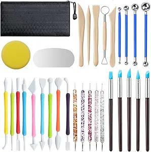 Langqun 31pcs Clay Tools Kit for Pottery and Sculpting