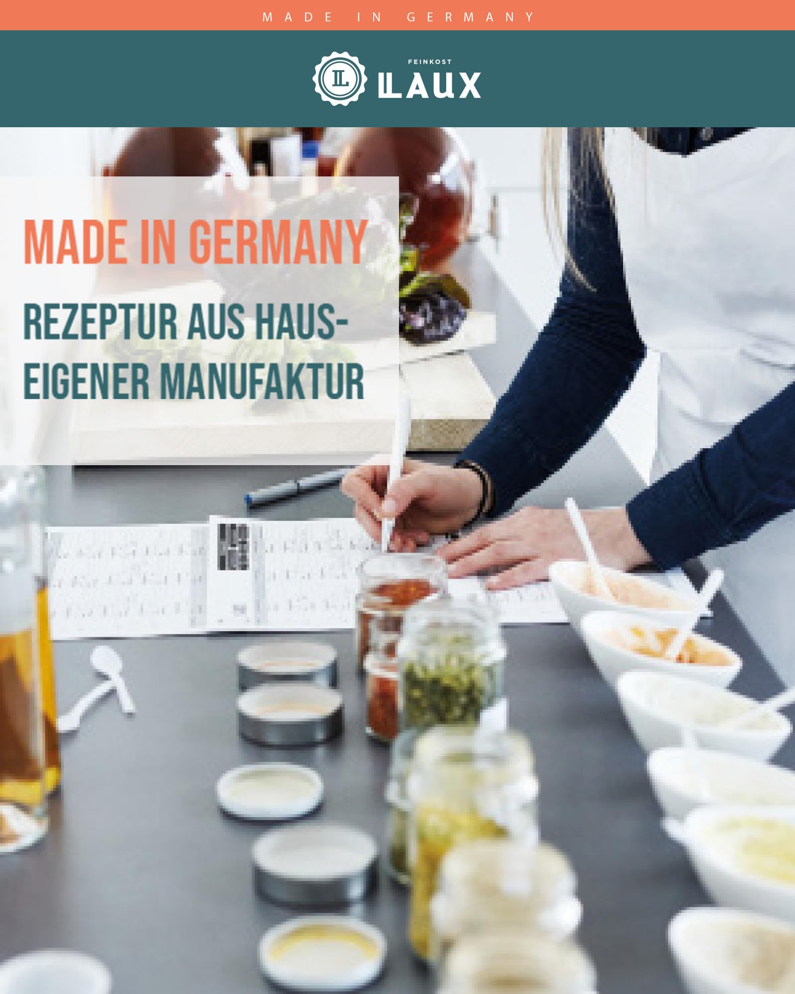 LAUX BBQ Geschenkset für Frauen und Männer – BBQ Gewürze, Sauce & 2 Dipschalen – Feinkost Geschenkbox mit erlesenen Zutaten für Grill & Küche - Geschenkidee zu jedem Anlass