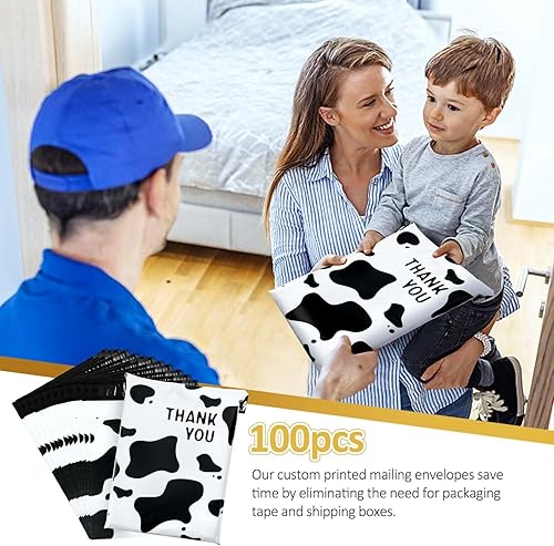 Miniatura 12 de Paquete de 100 sobres de polietileno de 10 x 13 pulgadas, bonitos sobres de polietileno para pequeñas empresas, bolsas de envío para ropa, THANK