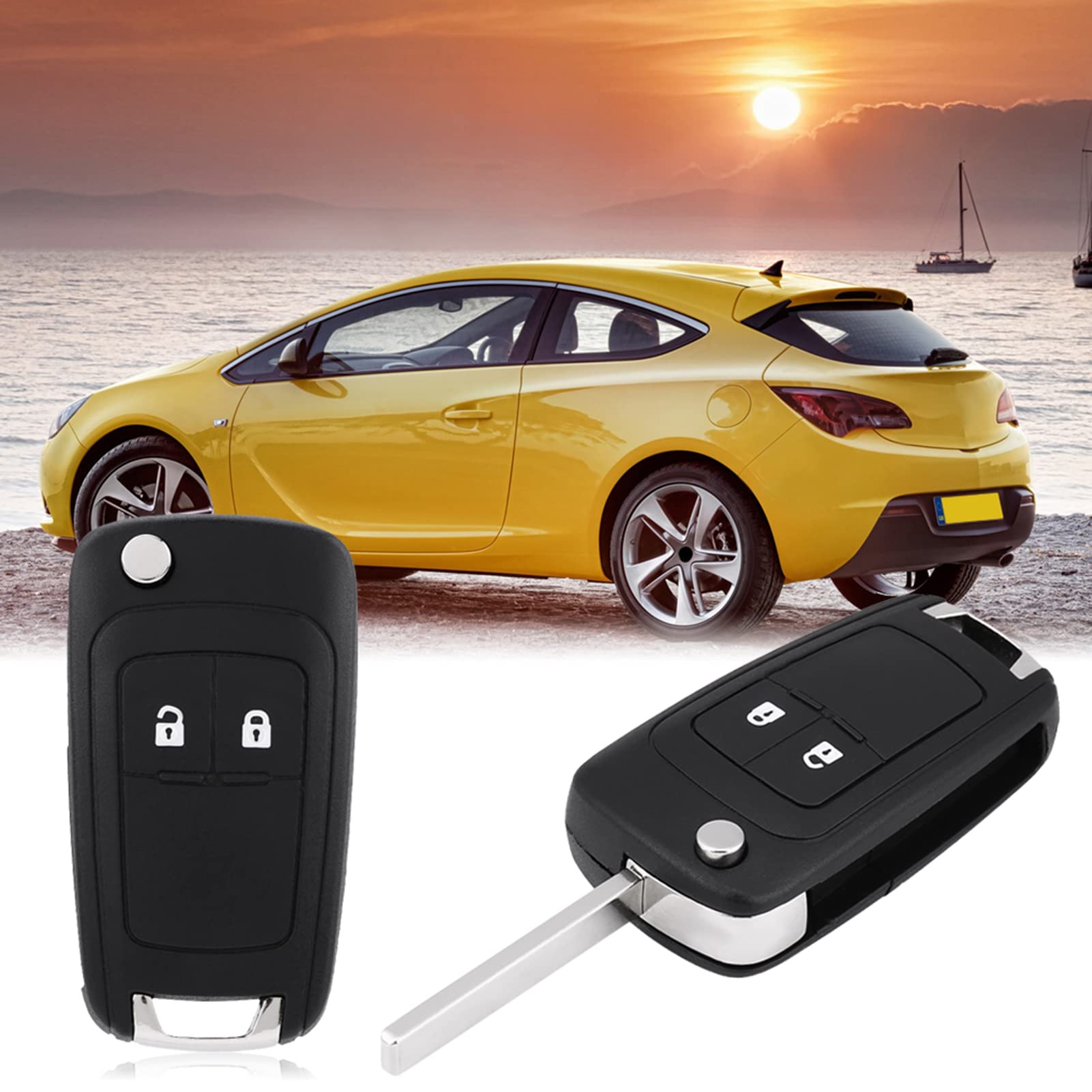 2 Boutons Télécommande Clé Voiture Coque Pour Opel Astra J Zafira C Mokka Insignia - 433MHz ID46 PCF7937E