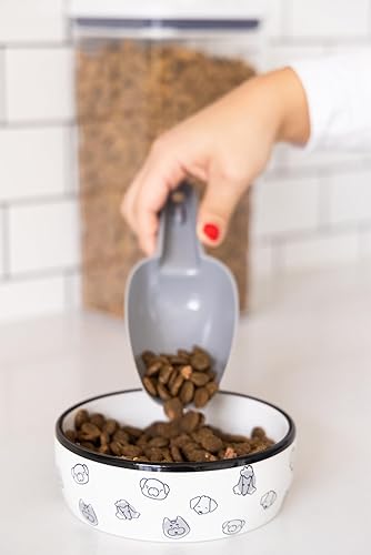 Miniatura 9 de Pearhead Cuenco de cerámica para perros, capacidad para 2 tazas, plato de cerámica para alimentos y agua para perros de hasta 20 libras, base