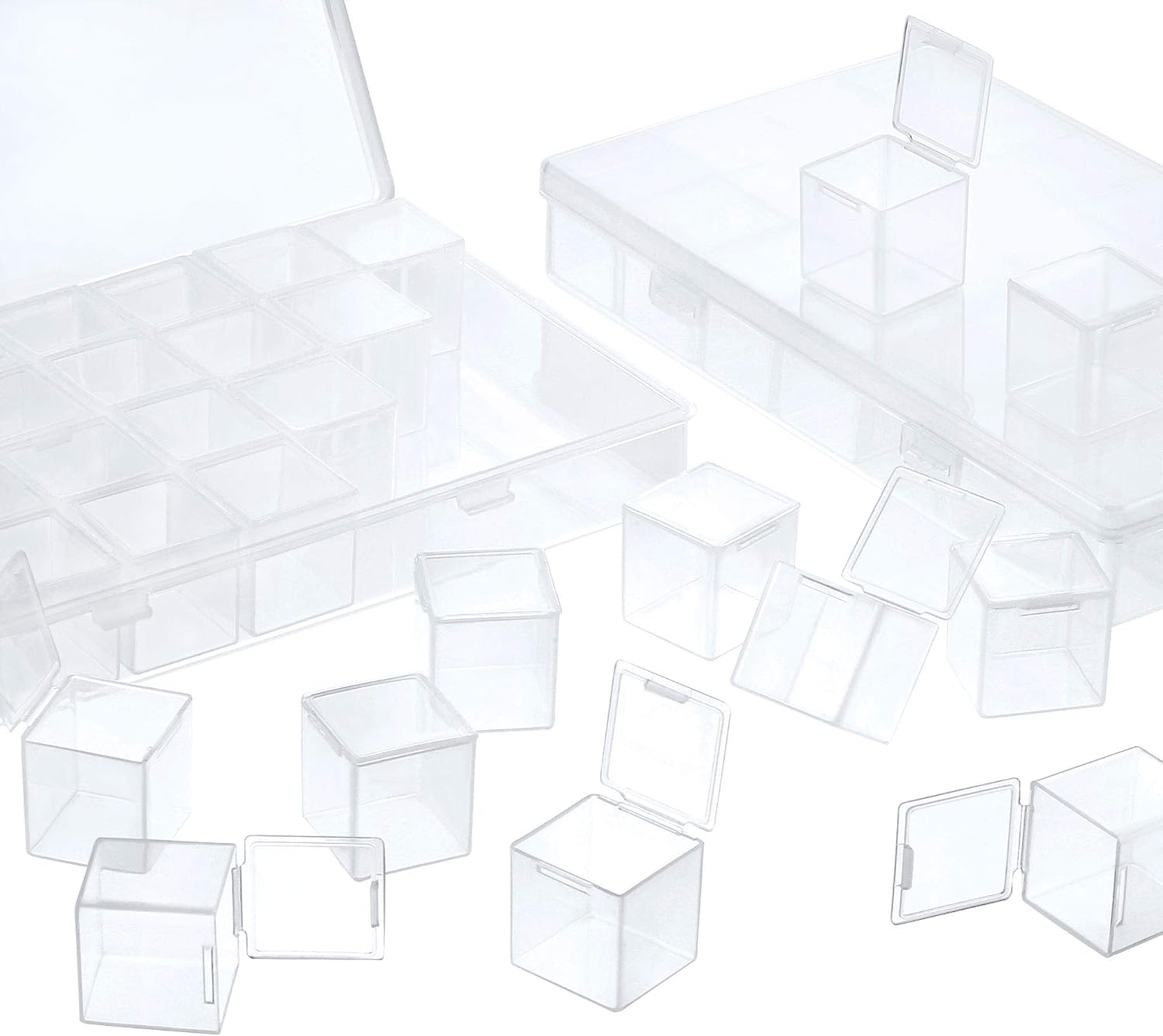 Large Separate 28 Grids Diamond Embroidery Box Plastic Diamond Painting Accessories Diamond Painting Kit Jewelry Organize Box Beads Organizer Storage Craft Box (2 Packs)