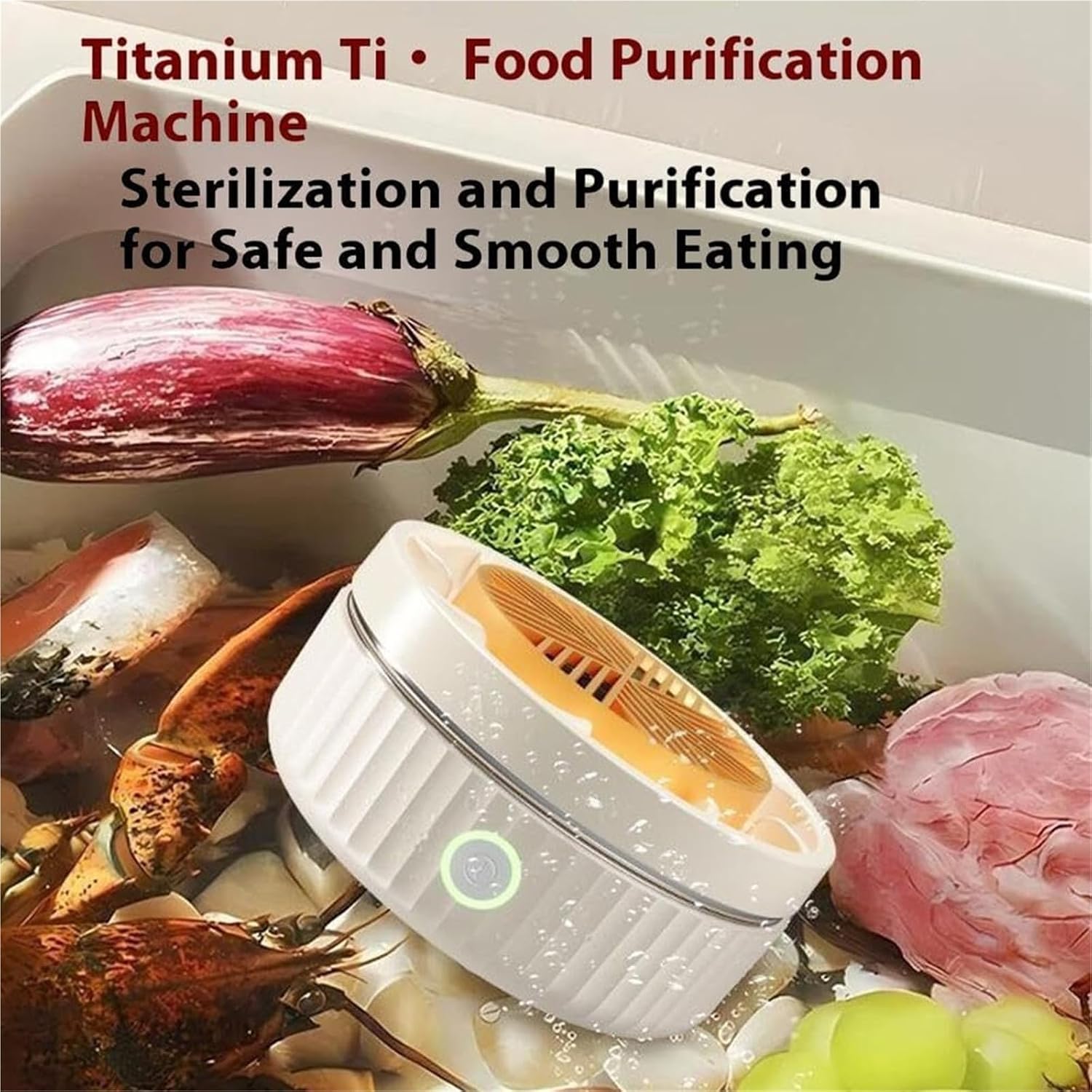Automatic Fruit Vegetable Washing Machine, Rotatable Waterproof Wireless Produce Washer, Portable Pure Purifier for Fruits, Berries, Meat and Kitchen Fresh Residue Removal(2PC)