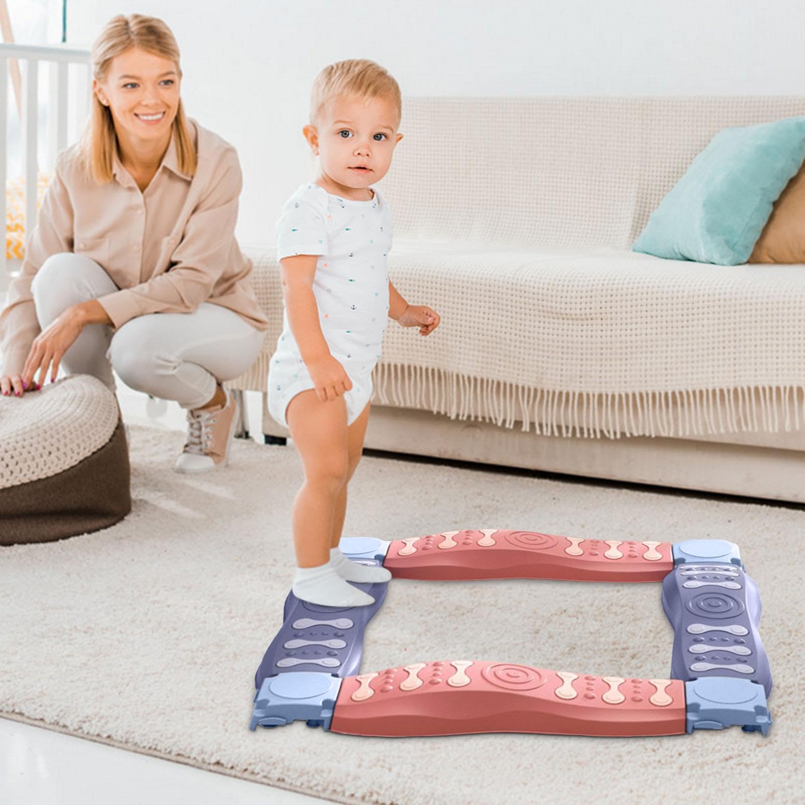Generico Viga de equilibrio de juguete – ABS entrenamiento motor niños bordes lisos antideslizante estable juego activo para movimiento interior y exterior, coordinación y