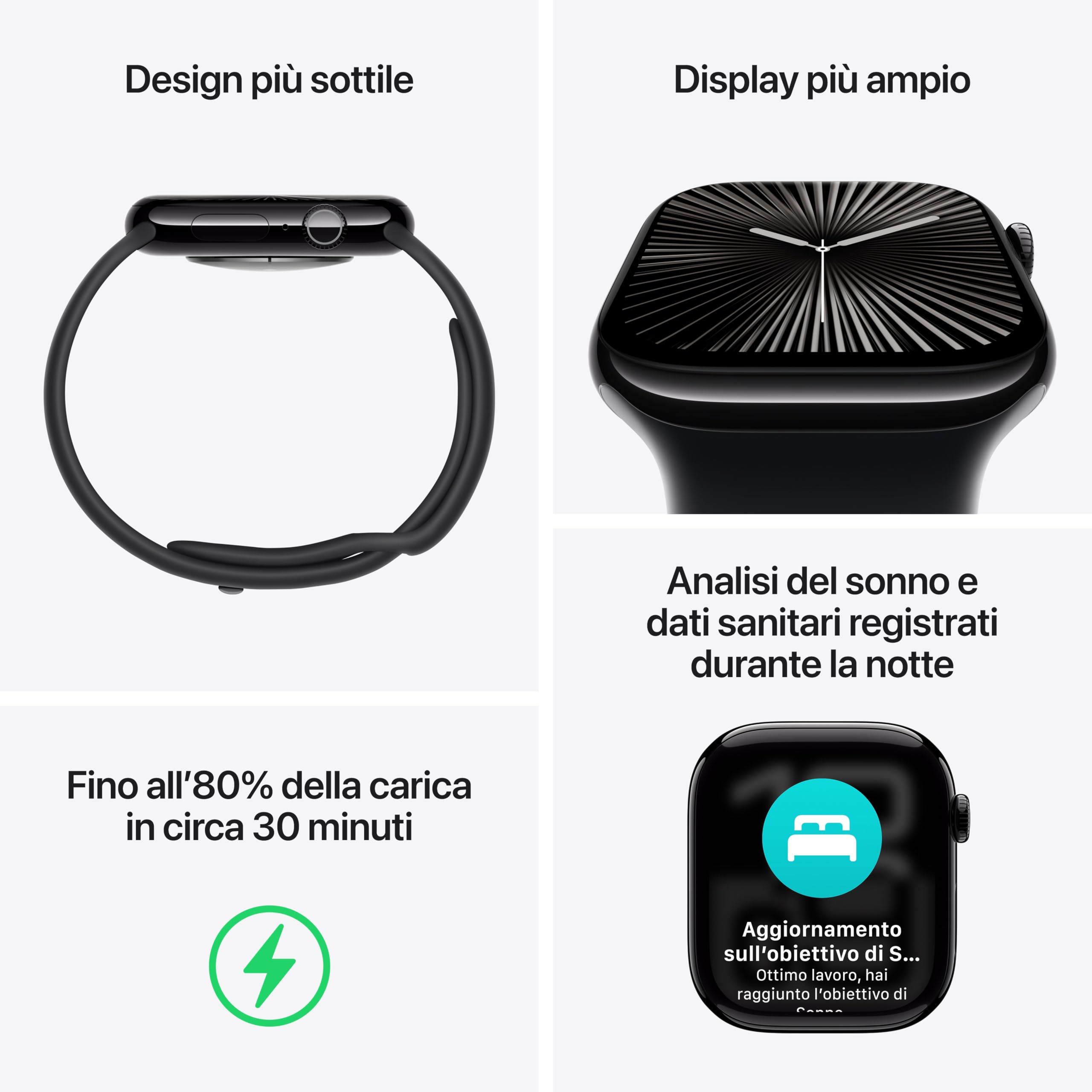 Apple Watch Series 10 GPS 46 mm Smartwatch con cassa in alluminio e cinturino Sport Loop Rosa fard - S/M. Fitness tracker, app ECG, display Retina always-on, Carbon Neutral