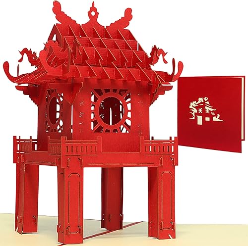 LINPOPUP Tarjeta emergente, emergente tarjeta 3D Asia, tarjeta de felicitación, cupón de viaje Japón Manga, casa de té, N166