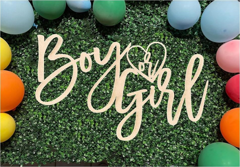Wooden Boy or Girl Gender Reveal Sign,Welcome Baby Party Supplies/Baby Shower Backdrop for Gender Reveal Pregnancy Wall Decor Party Backdrop Photography Background