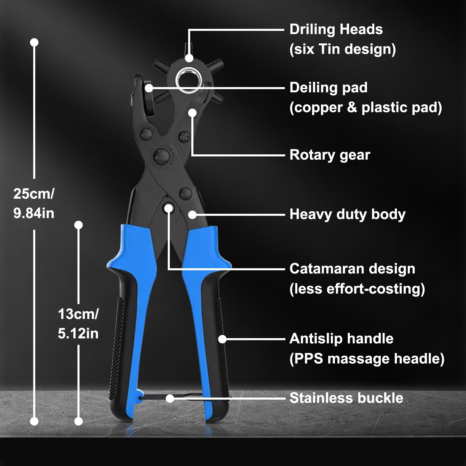 Blue Leather Hole Puncher A6956