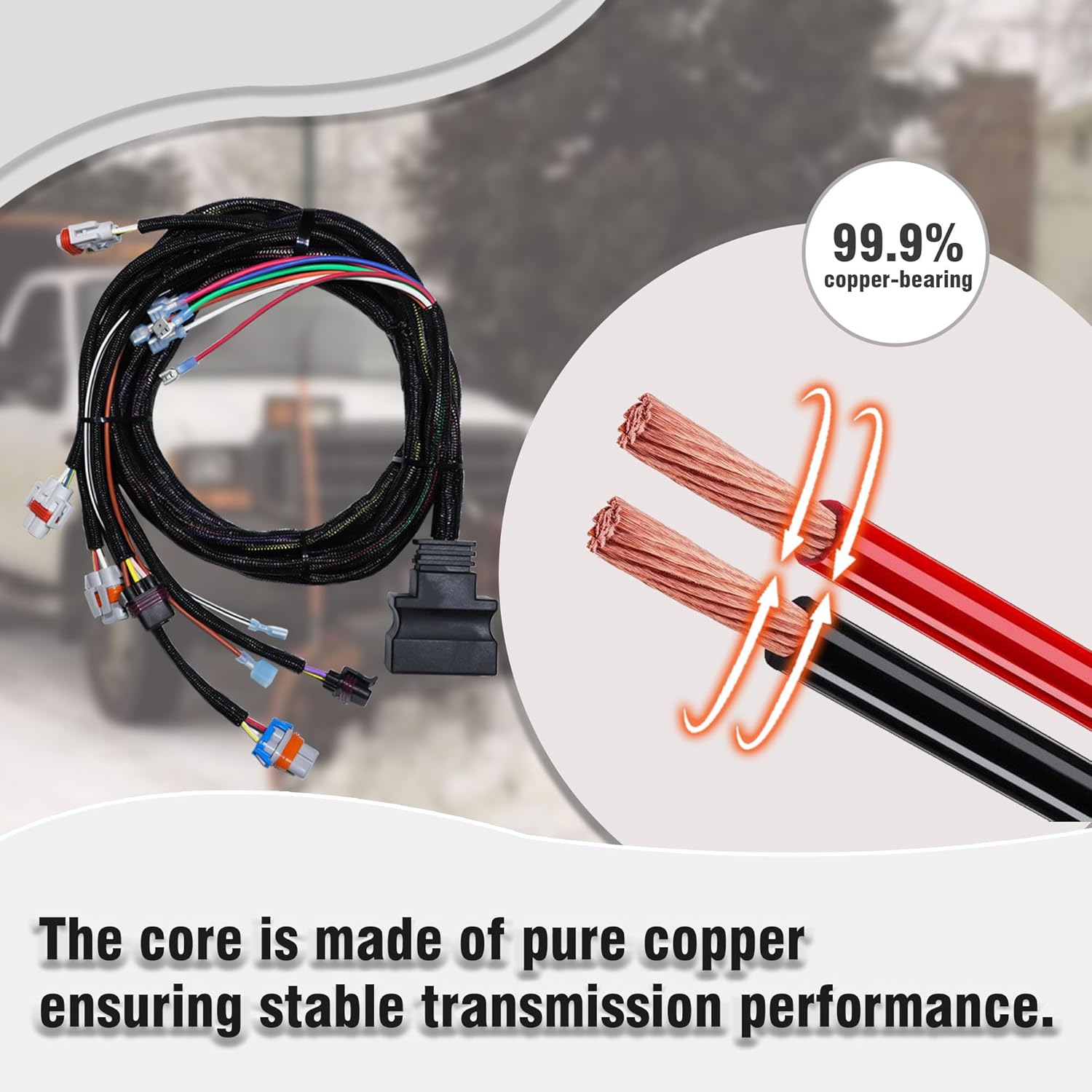 Plow Side Wiring Harness for Boss SmartLight2 13 Pin Systems Compatible with 2008 and Newer Models Genuine Part MSC08881