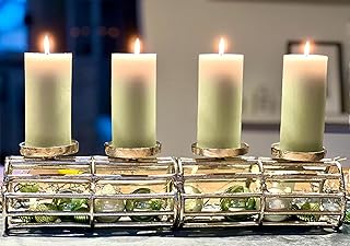 Sponsored You’re seeing this ad based on the product’s relevance to your search query.Learn more about this advertisement Brandsseller Advent Wreath, Length 51 cm, Height 13 cm, Christmas Wreath, Candle Holder, Decorative Advent Arrangement, Aluminium, Silver