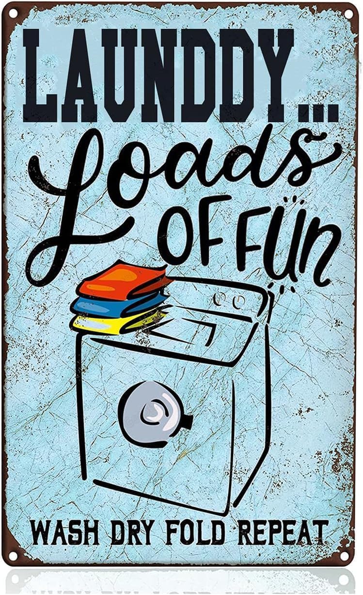 Kwqdozf Tin Sign-10 12X16inch Laundry Room Vintage Metal Aluminum Tin Sign Door Signs 12X16 Inc