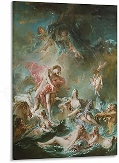 AAWWDF The Setting of The Sun by Francois Boucher Poster Vintage Rococo Painting Poster Canvas Painting Wall Art Poster for Bedroom Living Room Decor 16x24inch(40x60cm) Frame-style