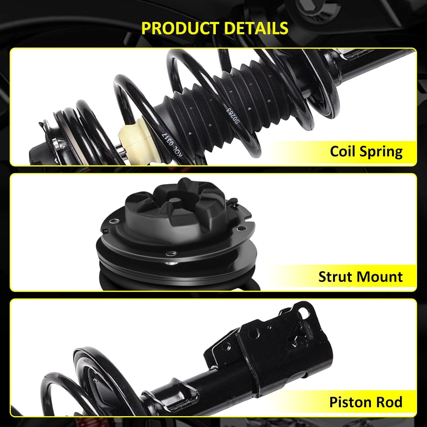 Front Complete Struts With Coil Spring Assembly fit for 2003-2007 for Saturn Ion Quick Suspension Struts Replace 172203