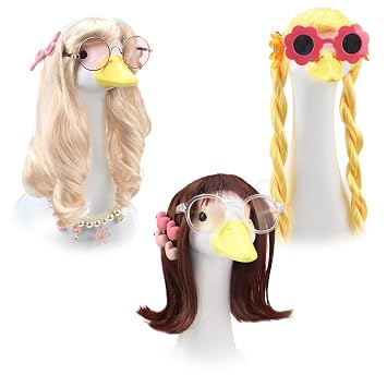 Porch Goose Wigs Accessories Porch Goose Braid Wigs Outdoor Decor for Lawn Goose Statues