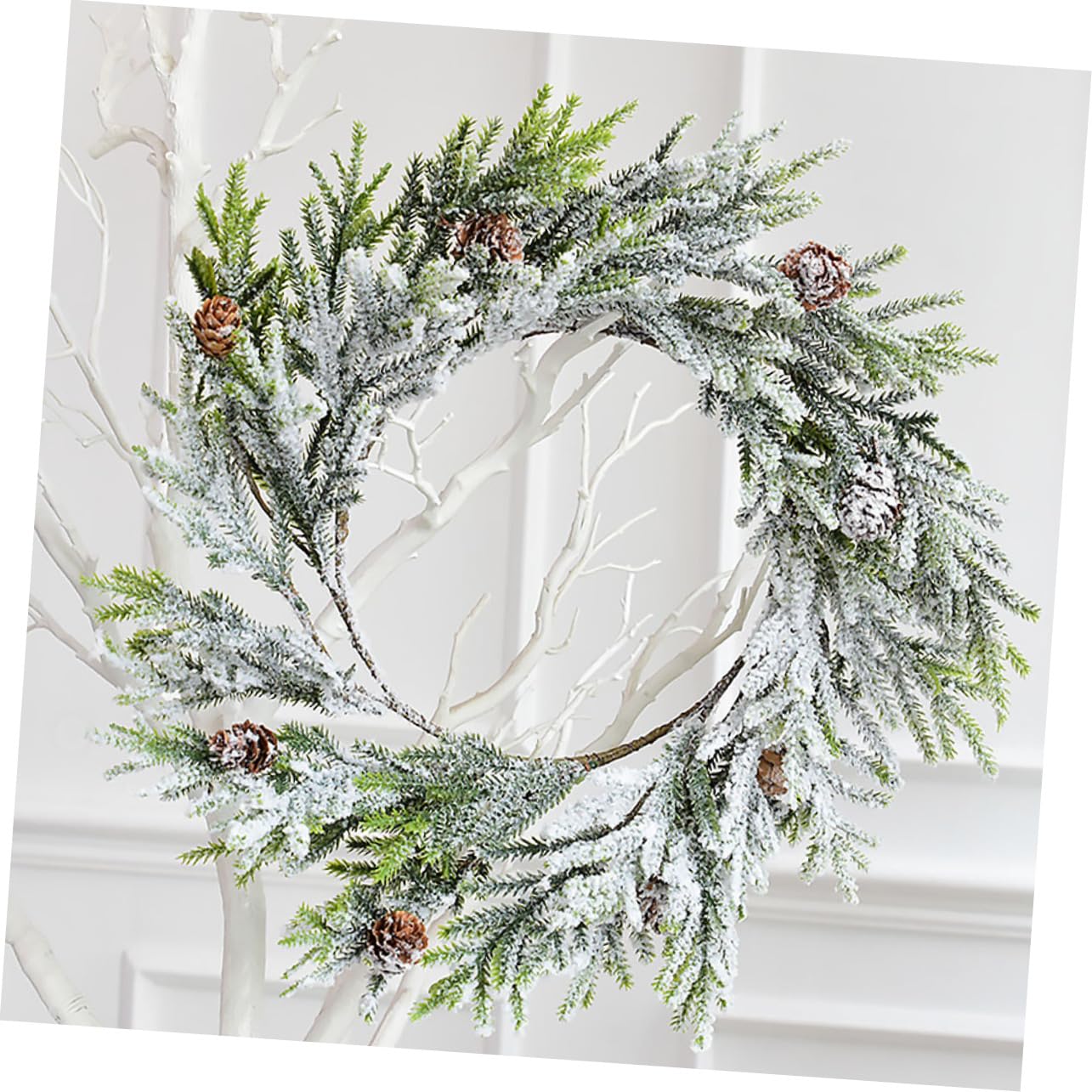 Alipis Couronne de Noël avec Pendentif Pomme de Pin Guirlande de Porte Décoration Festive à Suspendre Décoration de Fête Intérieure et Extérieure