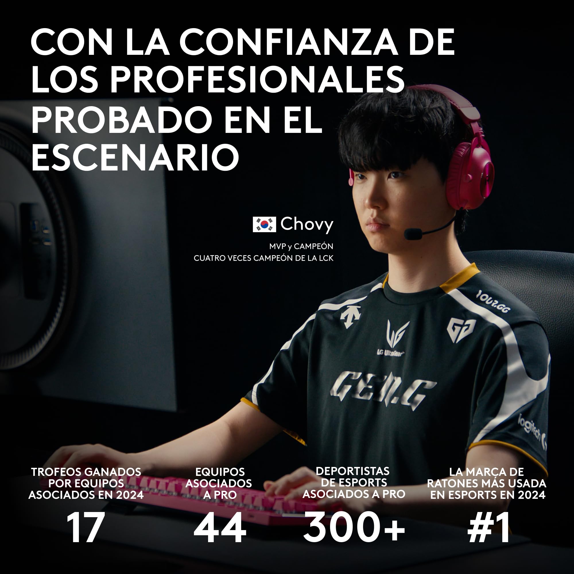 Ratón Gaming inalámbrico Pro 2 Lightspeed, hasta 4 Botones Laterales magnéticos Personalizables y conmutables, Carga USB-C, Sensor 32k dpi para para PC/Mac.