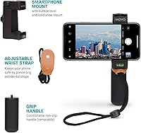 Vista 3 de Movo PR-1 - Soporte de agarre para teléfono inteligente con correa de muñeca, montaje de trípode y soporte de zapata fría para luces y micrófonos
