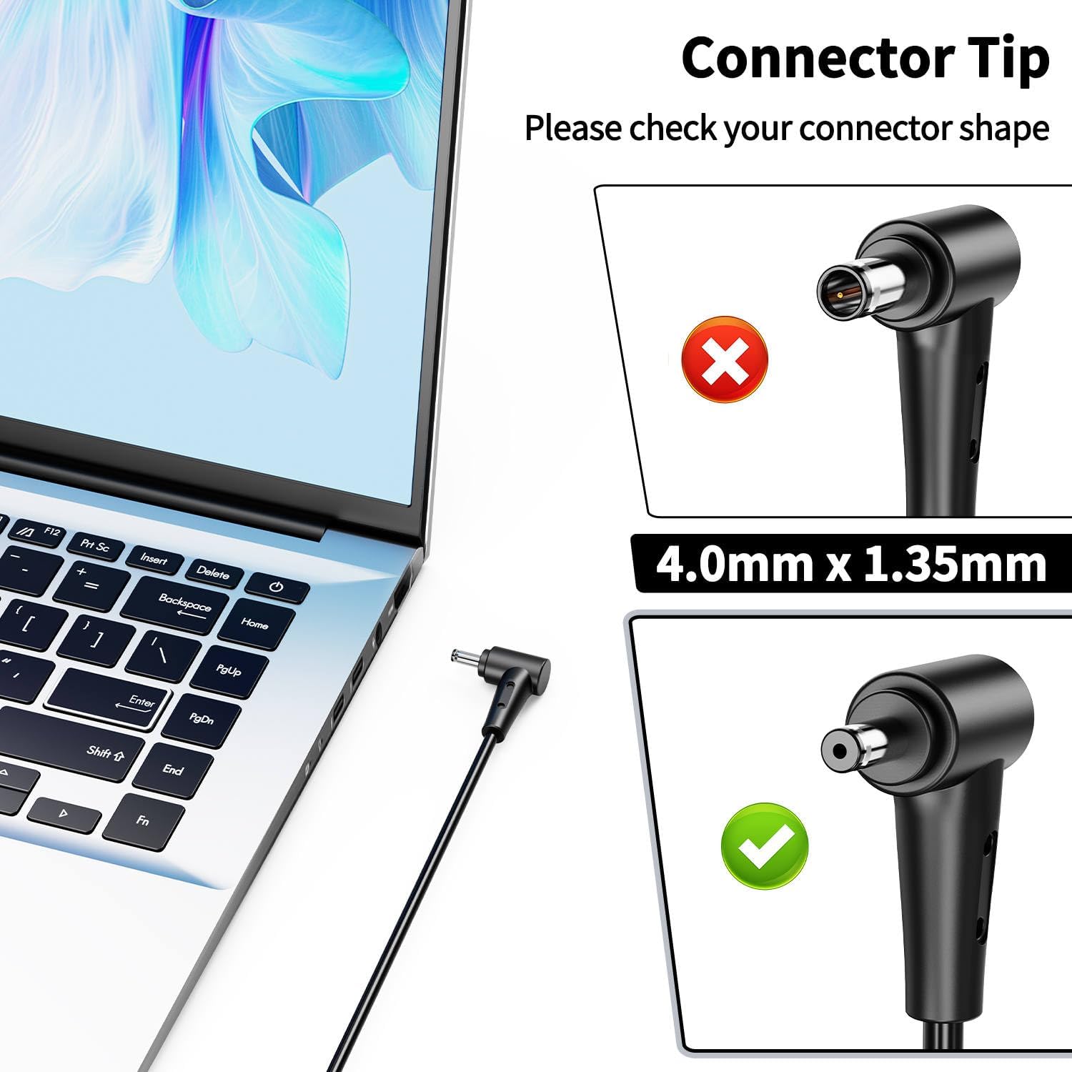 45W 33W Laptop Charger Compatible with Asus ZenBook X540S X540L Q504U Q302L X553M Q200E C300S C300M Q200E Q502LA X200MA X541NA Vivobook X512 X512JA X512DA X515 F415E F415 F512J Power Supply Adapter