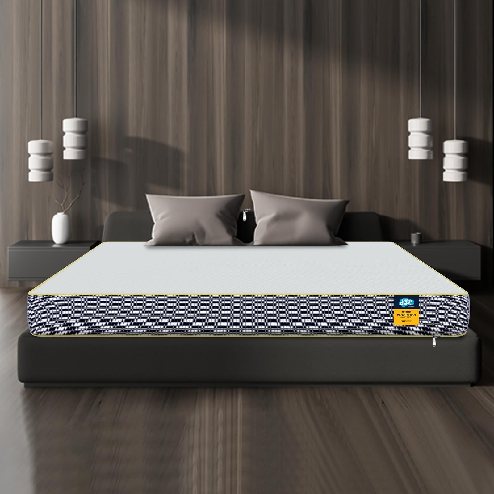 Sleepables 6-Inch King Size Orthopedic Memory Foam Back Support Pressure Relieving Roll Pack High Resilience (HR) Foam Mattress | 10 Years Warranty | (72x72x6)