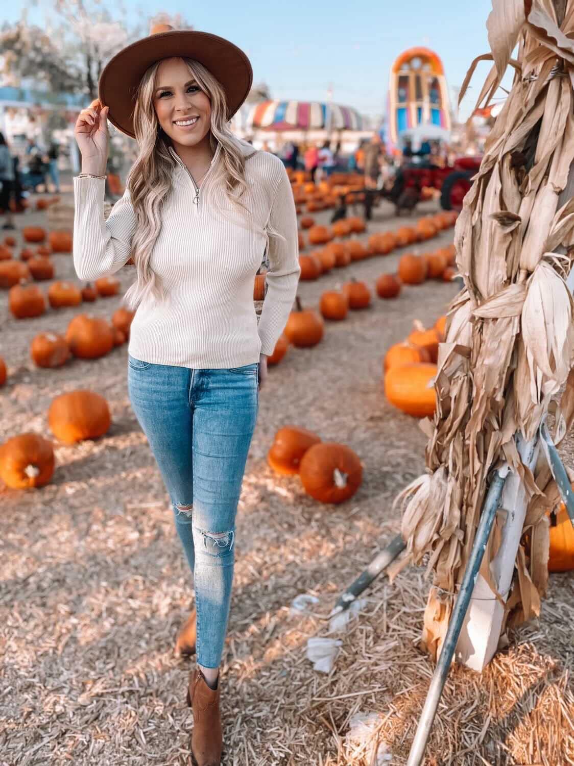 PRETTYGARDEN Spring Quarter Zip Pullover Sweaters for Women 2026 Long Sleeve Collared Fitted Ribbed Knit Tops - Image 5