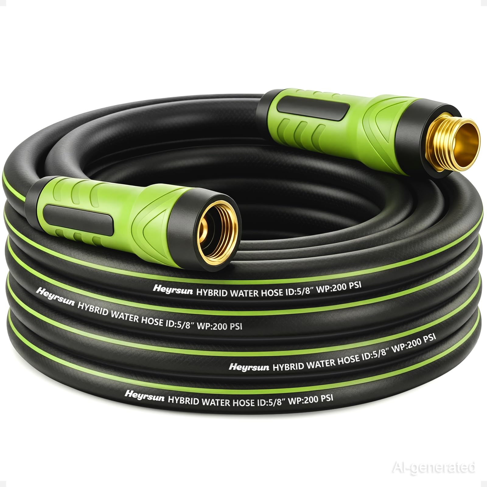 Garden Hose 25ft x 5/8", NON-EXPANDABLE Water Hose Heavy Duty, Flexible, Lightweight, Kink Resistant & Outside Hybrid Hose, Male to Female Fittings